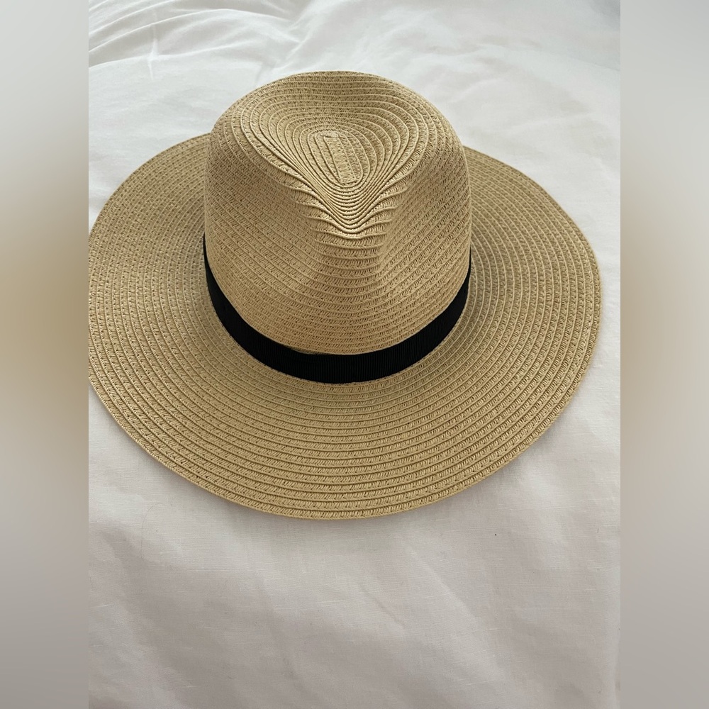 J. Crew Tan Sun Hat with Black Band